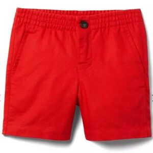 NWT Janie & Jack Boys Linen-Cotton Pull-On Moto Red Shorts, Size 4